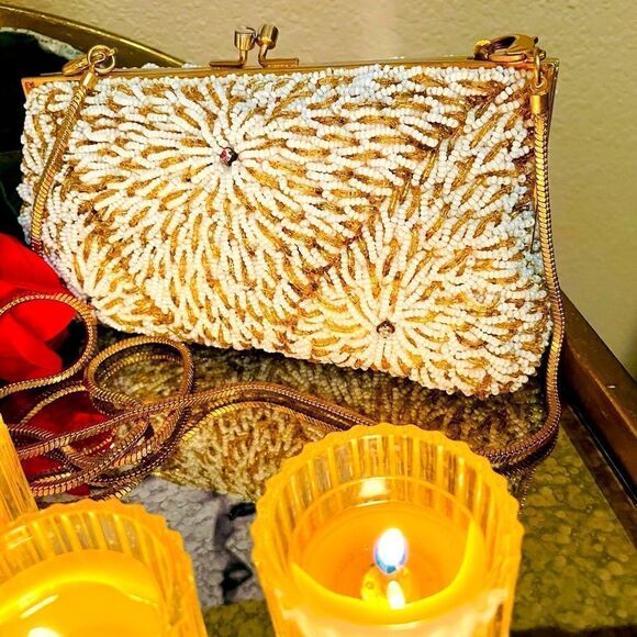 ♥️ Stunningly gorgeous seed bead vintage Walborg purse, 1950s-60s - Picture 6 of 10